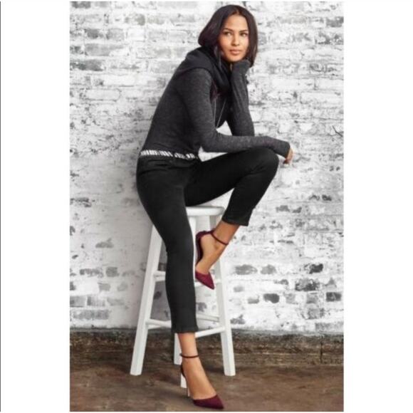 CABI Jeans Size 10 #3189 New Crop Black/Dark Gray Cropped Ankle Stretch Denim - Picture 3 of 16